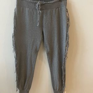 Fringe heather grey sweat pants. Medium